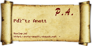 Pótz Anett névjegykártya